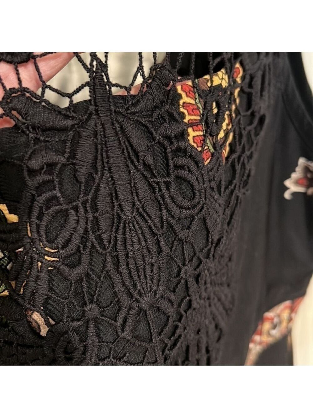 Sandra Darren Maxi Dress Crochet Back Size 12 - Picture 11 of 15